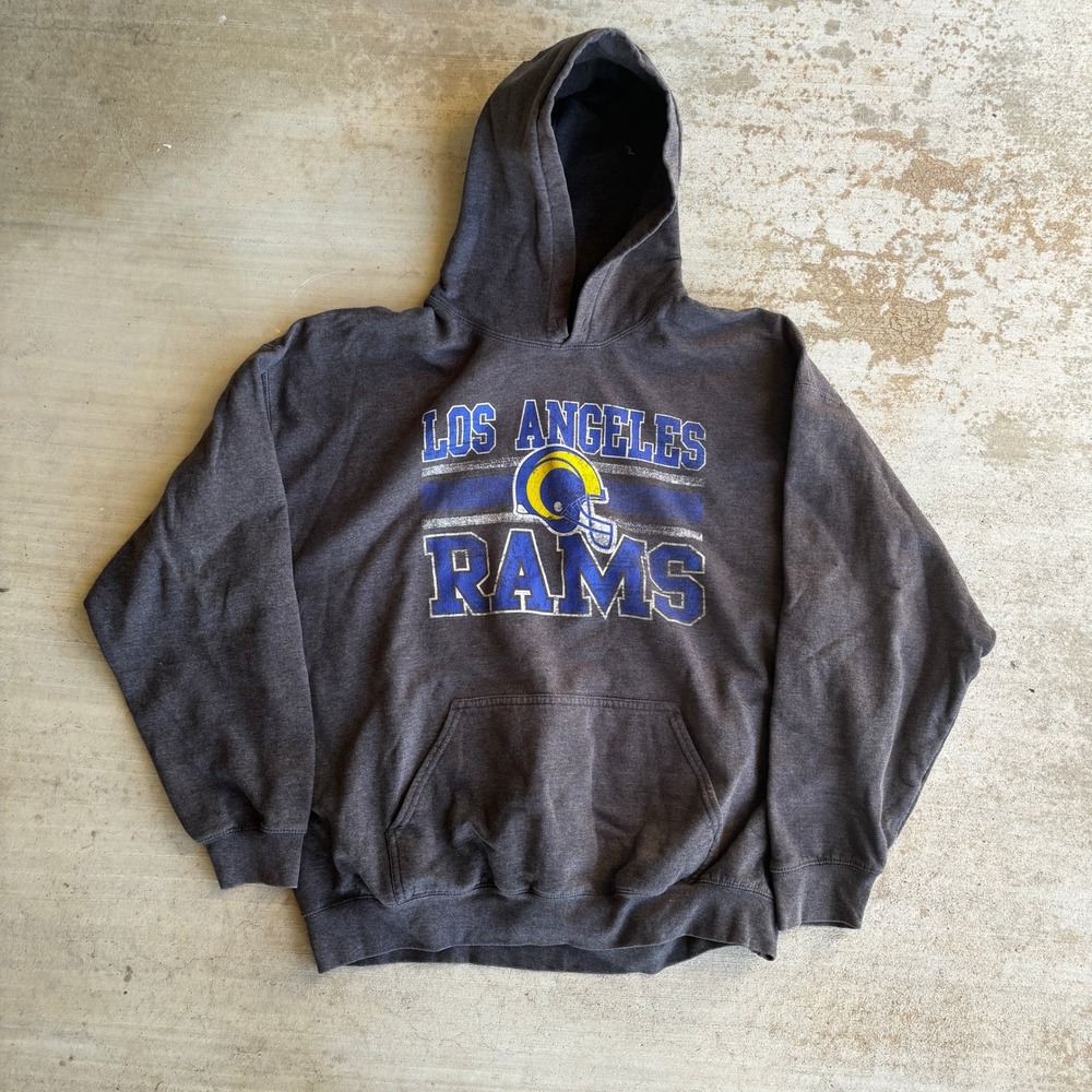 NFL Team Apparel Los Angeles Rams Hoodie Mens XL Charcoal Gray Pullover